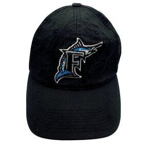 90s Y2K Florida Marlins‎ MLB Coach Hat Black Outdoor Cap Snapback Baseball VTG